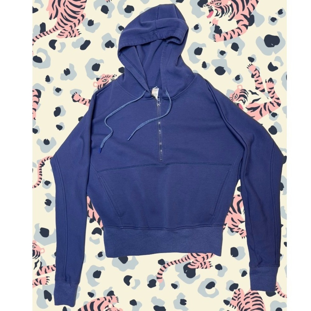 Lululemon Scuba Half Zip Hoodie Blue Sweatshirt Size Small
